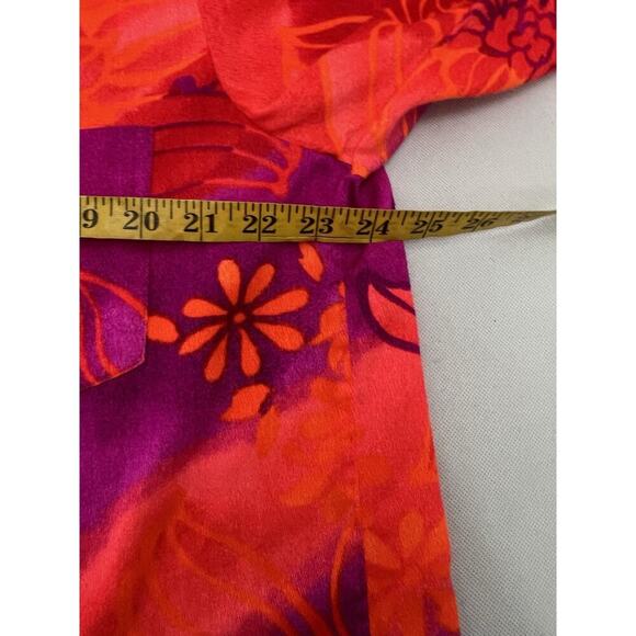 Vintage 60’s Isoshima's Hale Aloha Hawaiian Shirt Orange Pink Fuzzy Large - Picture 7 of 9